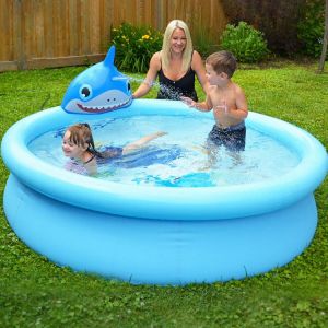 190x47CM Inflatable Swimming Pool Kids Baby Bathing Tub Outdoor Fun Shark Water Spray Pool Children's Summer Toy