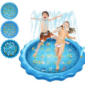 170CM*10CM/68"*3.93'' Inflatable Swimming Pool Summer Splash Sprinkle Sprinkler Playmat Outdoor Water Play Mat Toy for Kids C