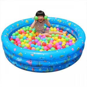 BLUE - ציוד ואביזרים לבריכה בריכות ילדים Inflatable Swimming Pool Round Ocean Ball Paddling Pool Baby Kids Inflated Tubs for Outdoor Yard Garden Family